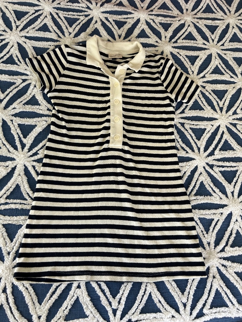 Blue and white striped nautical shirt dress